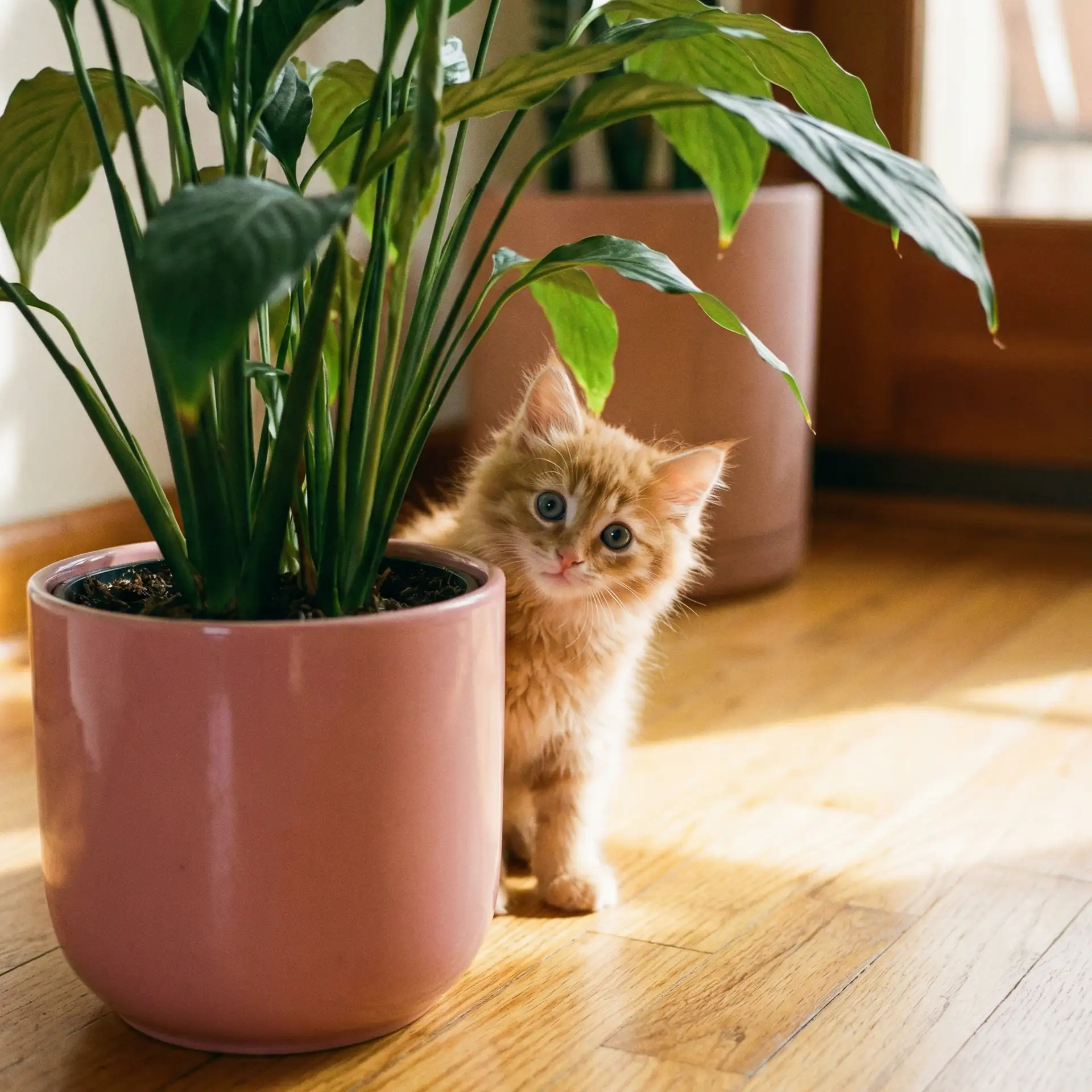 小猫从花盆后探头 - 一卡二卡日本一卡二卡